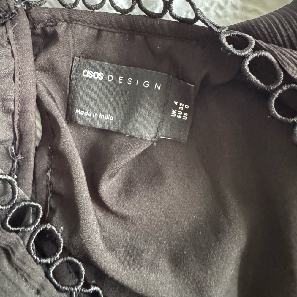 ASOS DESIGN mini dress with long sleeve and circle trim Sz 0 - Picture 12 of 12